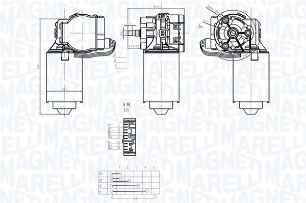 MAGNETI MARELLI Pyyhkijän moottori 064373400010